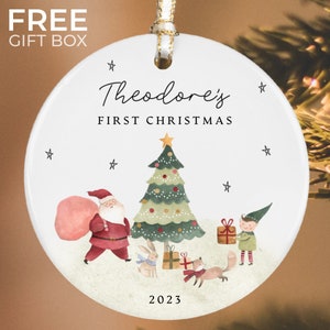Personalized Baby&#39;s First Christmas Ornament, Custom 1st Christmas Keepsake, Newborn Baby Gift, Baby Boy or Baby Girl Ornament