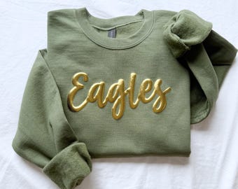 Benutzerdefiniertes Team Name Sweatshirt, Maskottchen Pullover, Schul Spirit Sweatshirt mit Puff-Druck