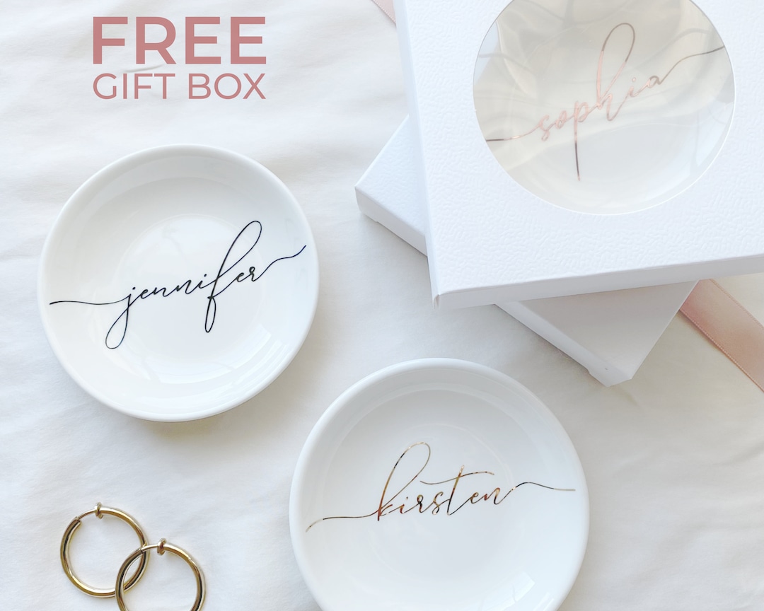Personalized Jewelry Dish, Bridesmaid Gifts, Engagement Ring Dish ...