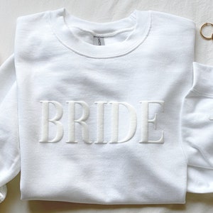 Personalized Gift For Bride, Bride Sweatshirt, Initial Heart Sleeve, Engagement Gift, Unique Bridal Shower Gift, Future Mrs Sweatshirt image 1