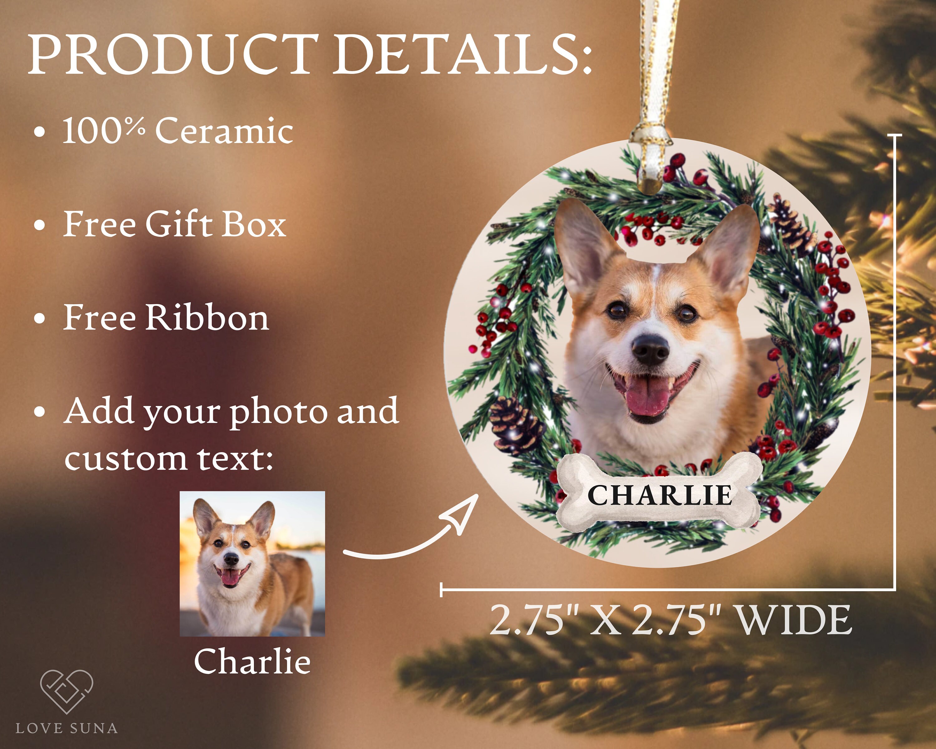 Personalized Pet Ornament Custom Dog Christmas Ornament Pet - Etsy