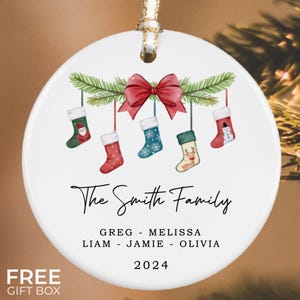 Personalized Family Christmas Ornament, Custom Family Keepsake, Family of Three First Christmas Ornament, Family of 5 Ornament 2024