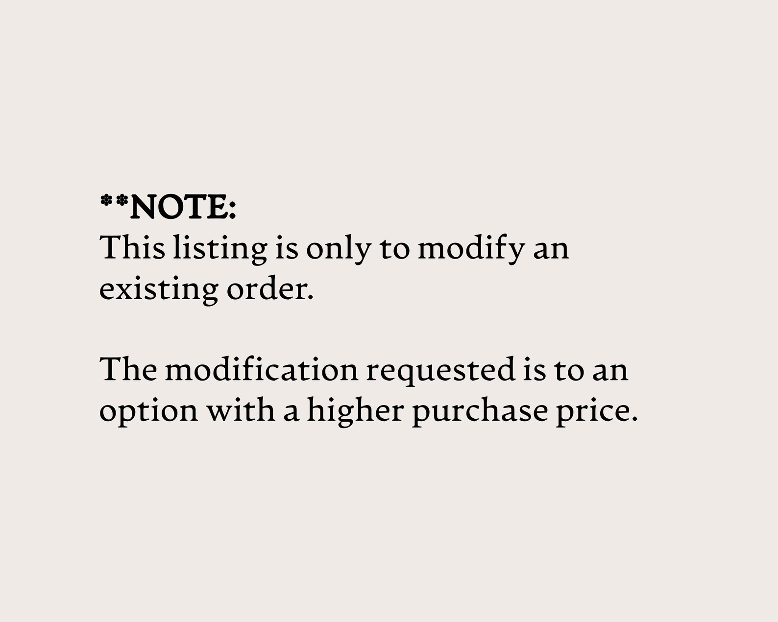 Order Modification - Etsy
