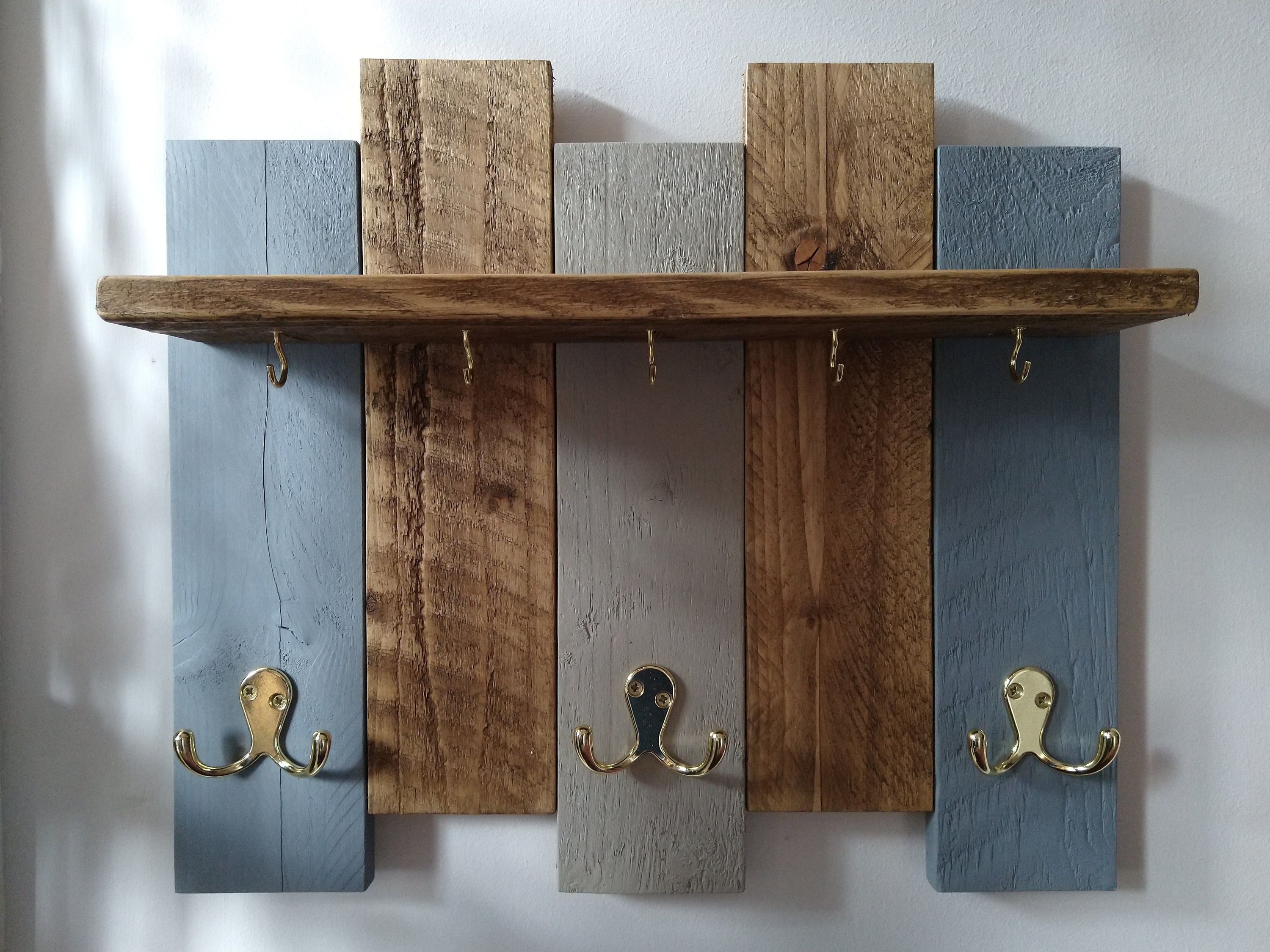 Coat and Key Rack Reclaimed Wood Coat Rack Key Rack Etsy