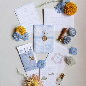 Destination Passport + Boarding Pass Wedding Template Bundle | Editable Canva Save the Date or Invitation