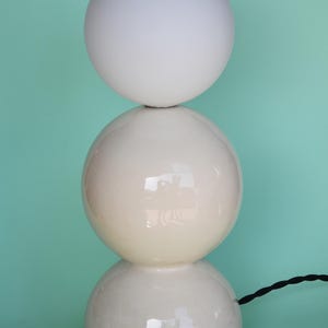 Handmade Ceramic Lamp – Transparent Glaze with Glass Globe and G9 Bulb