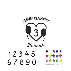 Ironing picture / heart with number age and name to iron on / Children&#39;s birthday / Birthday child / Ironfoil / DIY