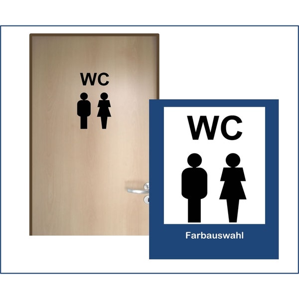WC Toiletten Tür Aufkleber / WC Maennchen / Badezimmer / 20,0 x 13,0 cm / Farbauswahl