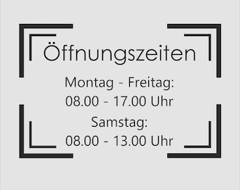 Opening hours sticker sign 01 - Large color selection