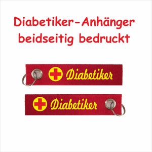 Colgante para diabéticos / llavero de fieltro / impreso en ambos lados / fob de emergencia