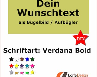 Ironing image / name and text for ironing / Verdana Bold / individually personalized / ironing foil / DIY