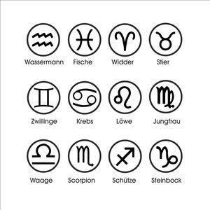 Naklejki zodiaku | Horoskop / naklejka na samochód 9 x 9 cm / DIY / wybór koloru