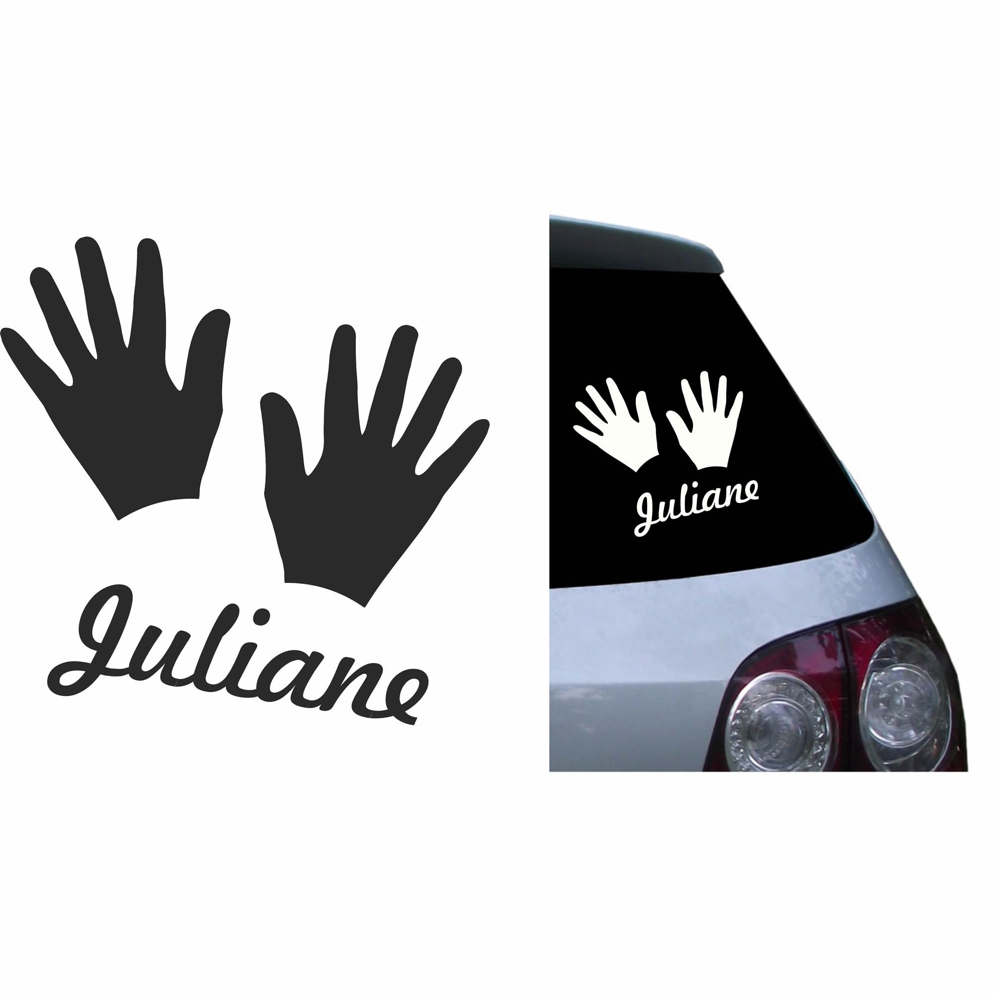 Car Car Stickers / Baby Hands Personalized With Desired Name ...