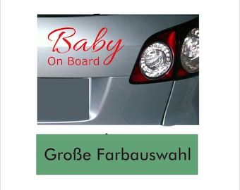 KFZ Auto Aufkleber / Baby on Board 01 / dezenter Karosserie- und Scheibenaufkleber / Car Tattoo / Farbauswahl