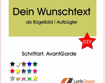 Ironing image / name and text for ironing / AvantGarde Md BT / individually personalized / ironing foil / DIY