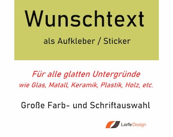 Text stickers / desired text / individually personalized / 20.0 cm long