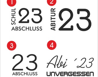 Abi Abitur sticker 2023 / Graduation / Color selection / different motifs