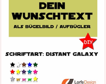 Ironing image / desired text for ironing / Distant Galaxy / individually personalized / Ironing foil / DIY