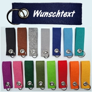 Brelok filcowy personalizowany indywidualnie imieniem / wybranym tekstem / nadrukowany z obu stron - dwuwarstwowy / 10 x 3 cm