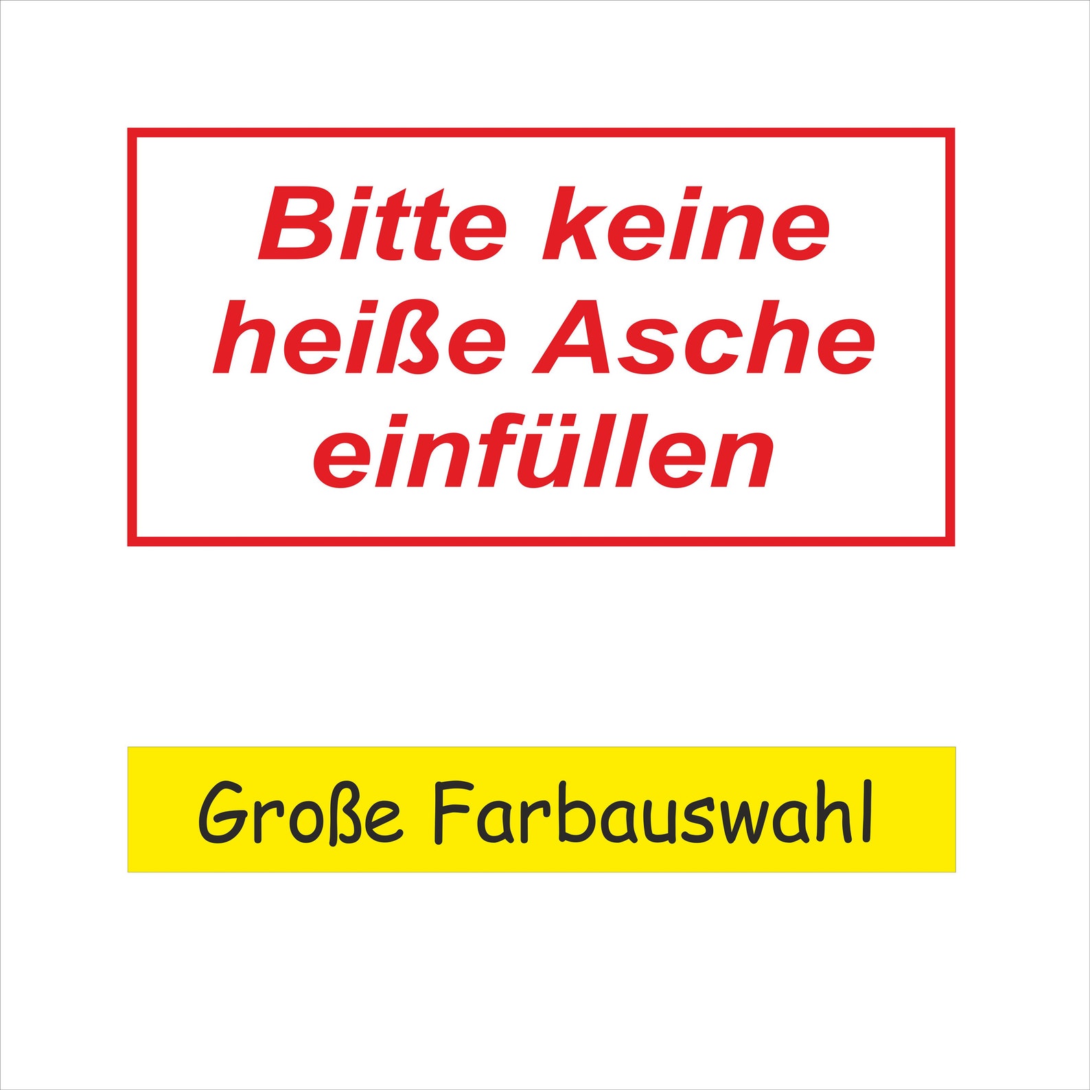 WildeBabs Warnaufkleber 'Keine Heiße Asche' - 11cm Premium Folie Deutsch