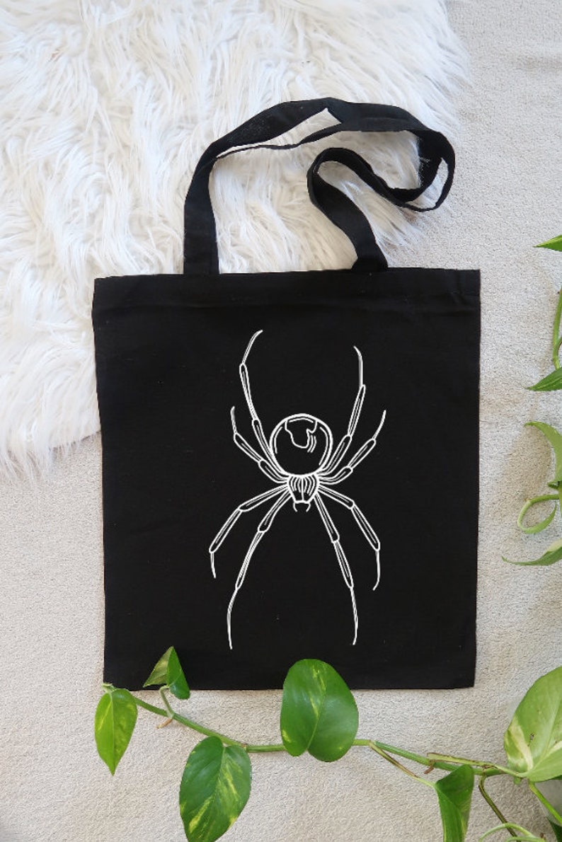 Spider Insect Canvas Tote Bag, Spider Tote Bag, Halloween Tote Bag