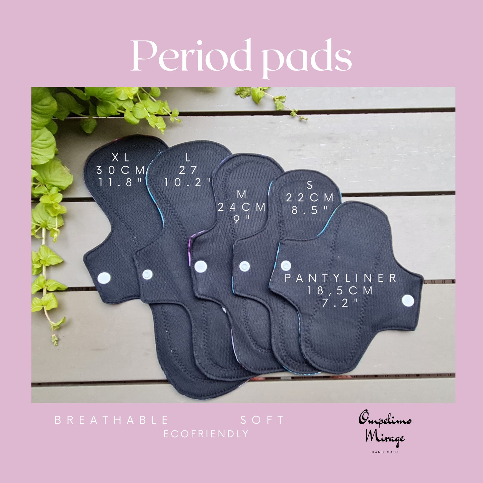 Set of period pads reusable menstrual pads sanitary pads Etsy