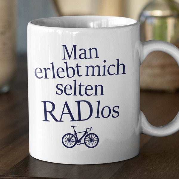 Fahrrad Tasse lustig, RADlos Geschenk Fahrradfahrer Männer Frauen Becher, Rennrad Mountainbike Fahrrad, Geschenkideen Radfahren Kaffeetasse