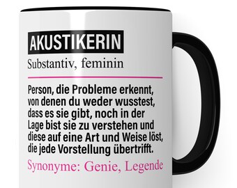 Cup acoustician funny, acoustician gift, hearing acoustician gift idea, coffee cup acoustic coffee mug hearing aid acousticmug mug