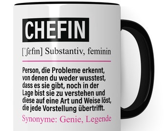 Tasse Chefin lustig, Chefin Geschenk, Spruch Führungskraft Kaffeebecher Geschenkidee, Kaffeetasse Beruf Firma Vorgesetzte Teetasse