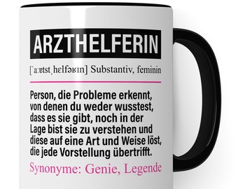 Tasse Arzthelferin lustig, Arzthelferin Geschenk,  Medizinische Fachangestellte Geschenkidee, Kaffeetasse Krankenhaus Kaffeebecher Becher