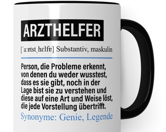 Tasse Arzthelfer lustig, Arzthelfer Geschenk, Spruch Medizinischer Fachangestellter Geschenkidee Kaffeetasse Krankenhaus Kaffeebecher Becher