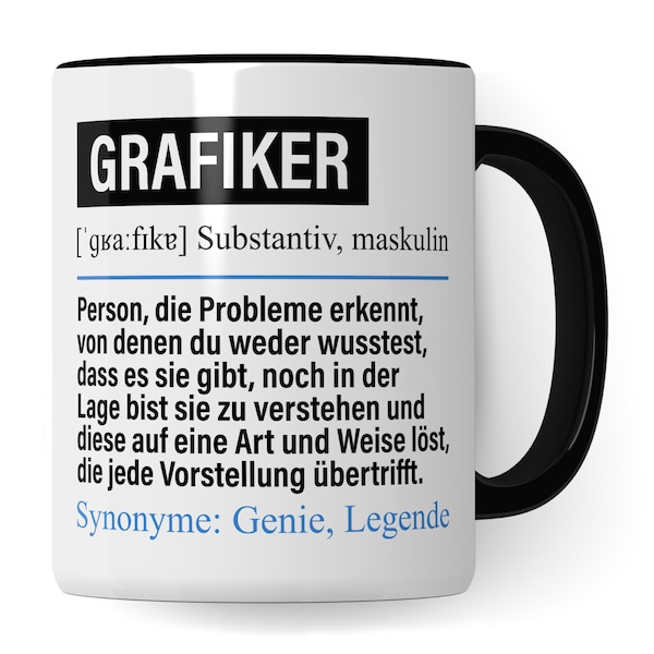 Tasse Grafiker lustig, Grafiker Geschenk, Spruch Grafikdesign Kaffeebecher Geschenkidee, Kaffeetasse Beruf Grafikdesigner Teetasse Becher