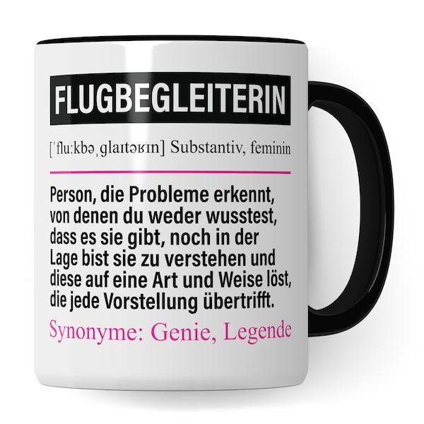 Tasse Flugbegleiterin, Flugbegleiterin Geschenk, Stewardess Kaffeebecher Geschenkidee, Kaffeetasse Beruf Flugzeug Flugbegleitung Becher