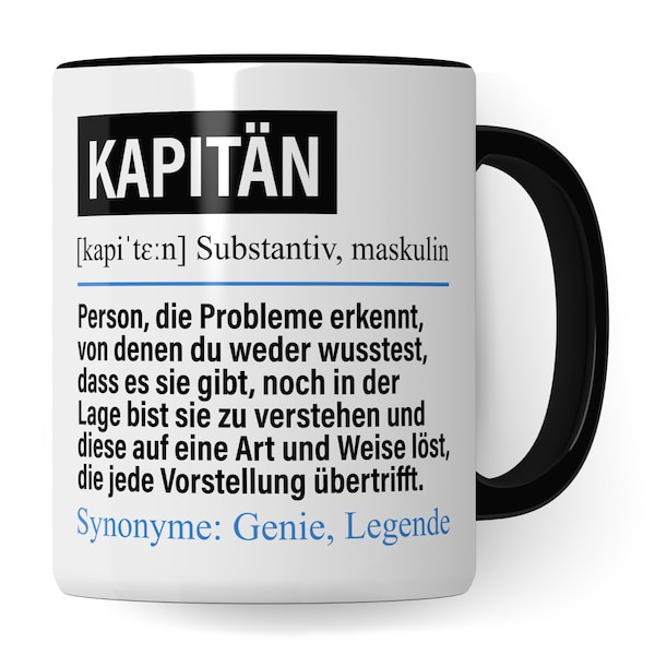 Kapitän Tasse lustig, Kapitän Beruf Geschenk, Spruch Schiffskapitän Geschenkidee, Kaffeetasse Beruf Kaffeebecher Teetasse Becher