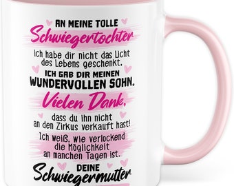 Schwiegertochter Tasse mit Spruch Geschenk Vielen Dank, dass du ihn nicht an den Zirkus verkauft hast Familie Schwiegermutter Schwiegermama