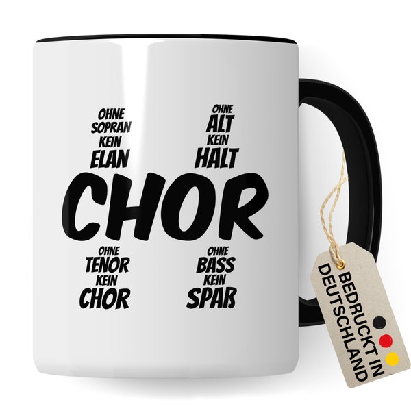 Chor Tasse Geschenkidee Sopran Alt Tenor Bass Kaffeetasse Geschenk für Sänger Sängerin Kaffeebecher Chorprobe Becher