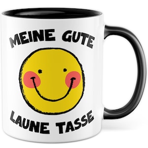 Mug Smiley Saying Gift My Good Mood Mug, Coffee Mug Smile Emoji Office Colleague, Gift Idea Good Vibes Colleague Coffee Mug