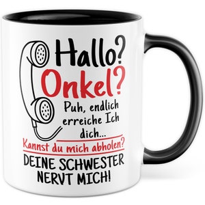 Tazza regalo zio ciao zio tua sorella mi infastidisce idea regalo zio tazza da caffè tazza da caffè con scritta divertente famiglia mamma papà