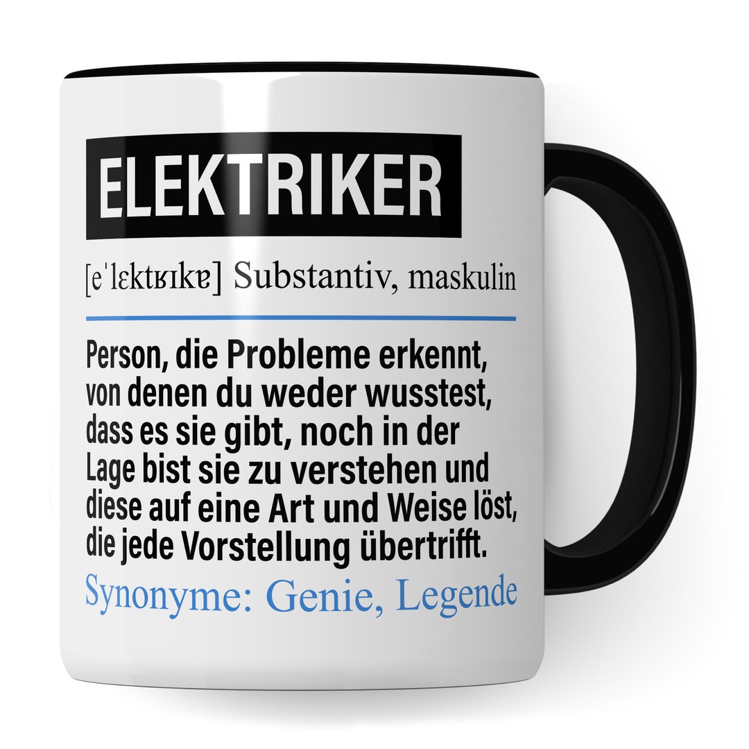 Tasse Elektriker lustig, Elektriker Geschenk, Spruch Elektroniker