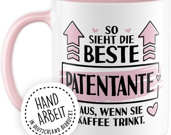„Patentante Fragen“ Tasse – Geschenk Für Patin Zur Taufe, 330 Ml, Spülmaschinenfest