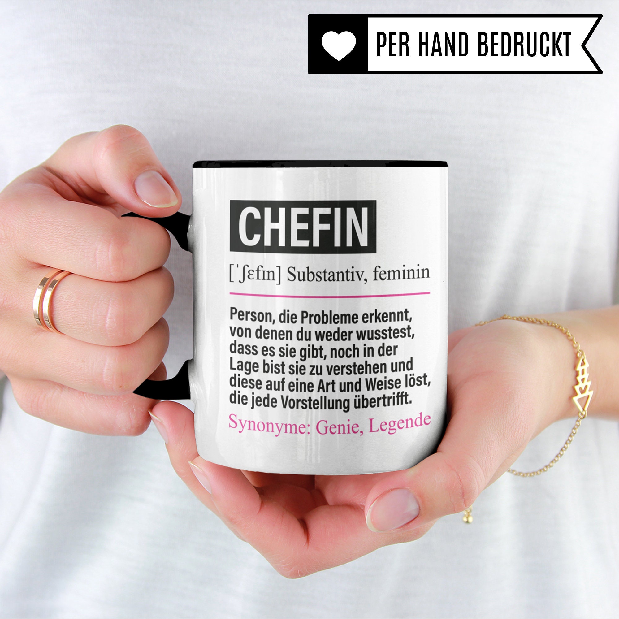 Pagma Druck Tasse Chefin Geschenk – „Schäffin“ Spruch, 330 Ml, Spülmaschinenfest, Beidseitig Bedruckt