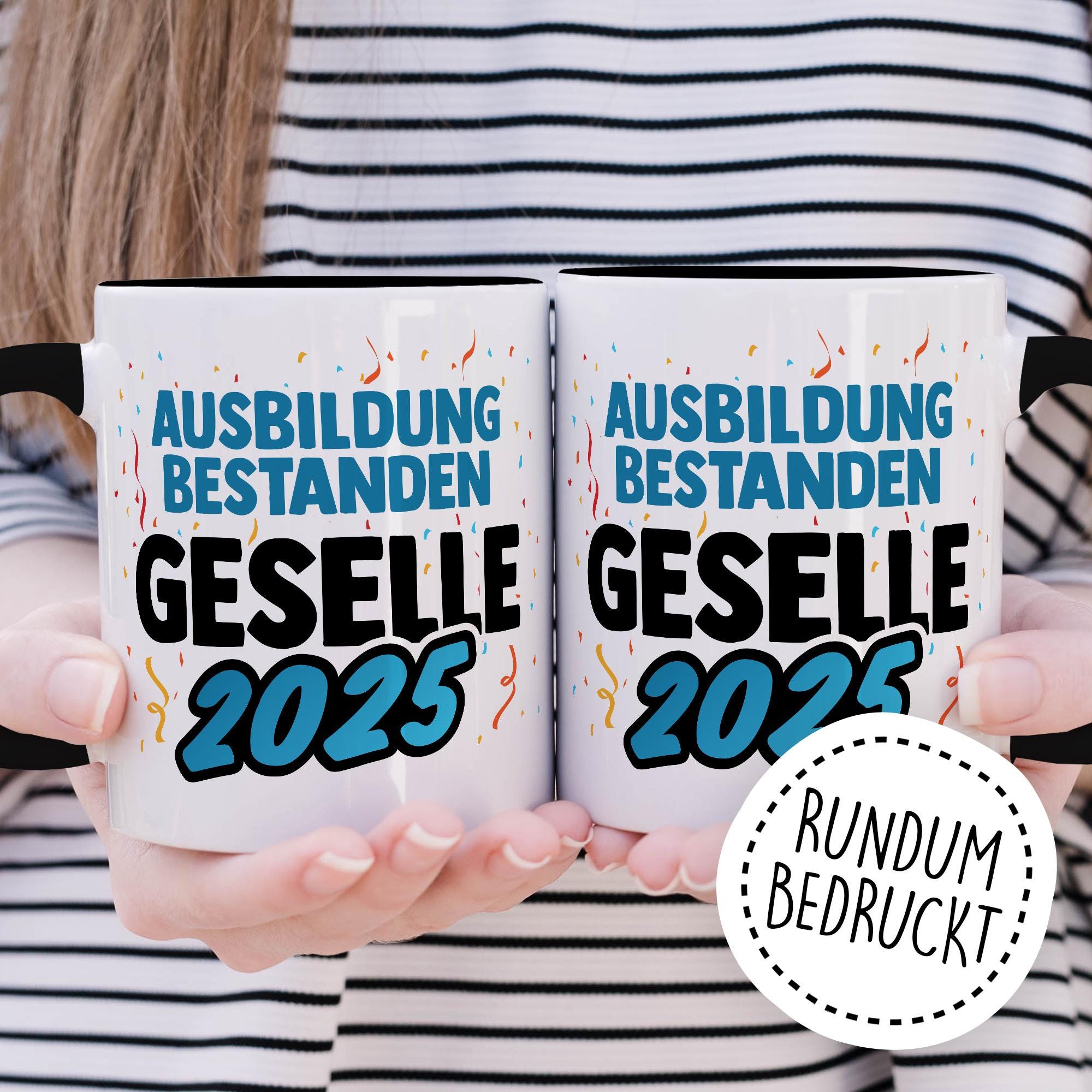 Personalisiert Tasse „Ausbildung Bestanden 2025“ – Geschenk Für Azubis, 330 Ml, Spülmaschinenfest