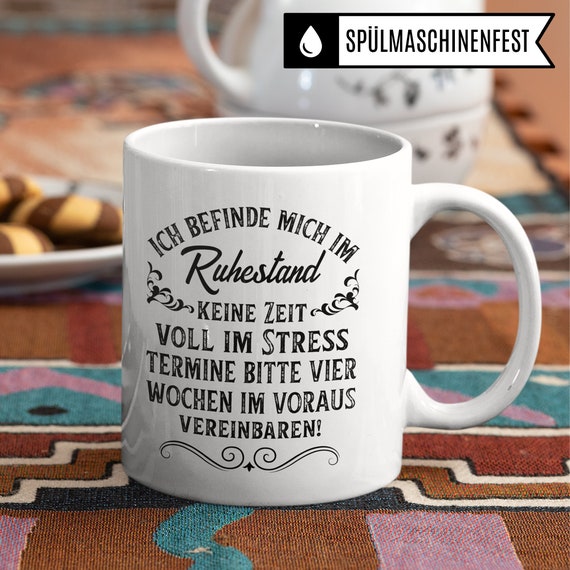 Trendation Ruhestand Tasse – Lustiger Spruch, Beidseitig Bedruckt – Spülmaschinenfest, In Deutschland Gedruckt