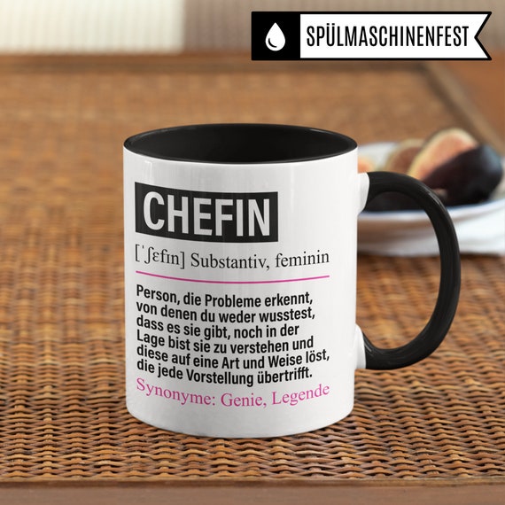 Tasse Chefin lustig, Chefin Geschenk, Spruch Führungskraft Kaffeebecher Geschenkidee, Kaffeetasse Beruf Firma Vorgesetzte Teetasse