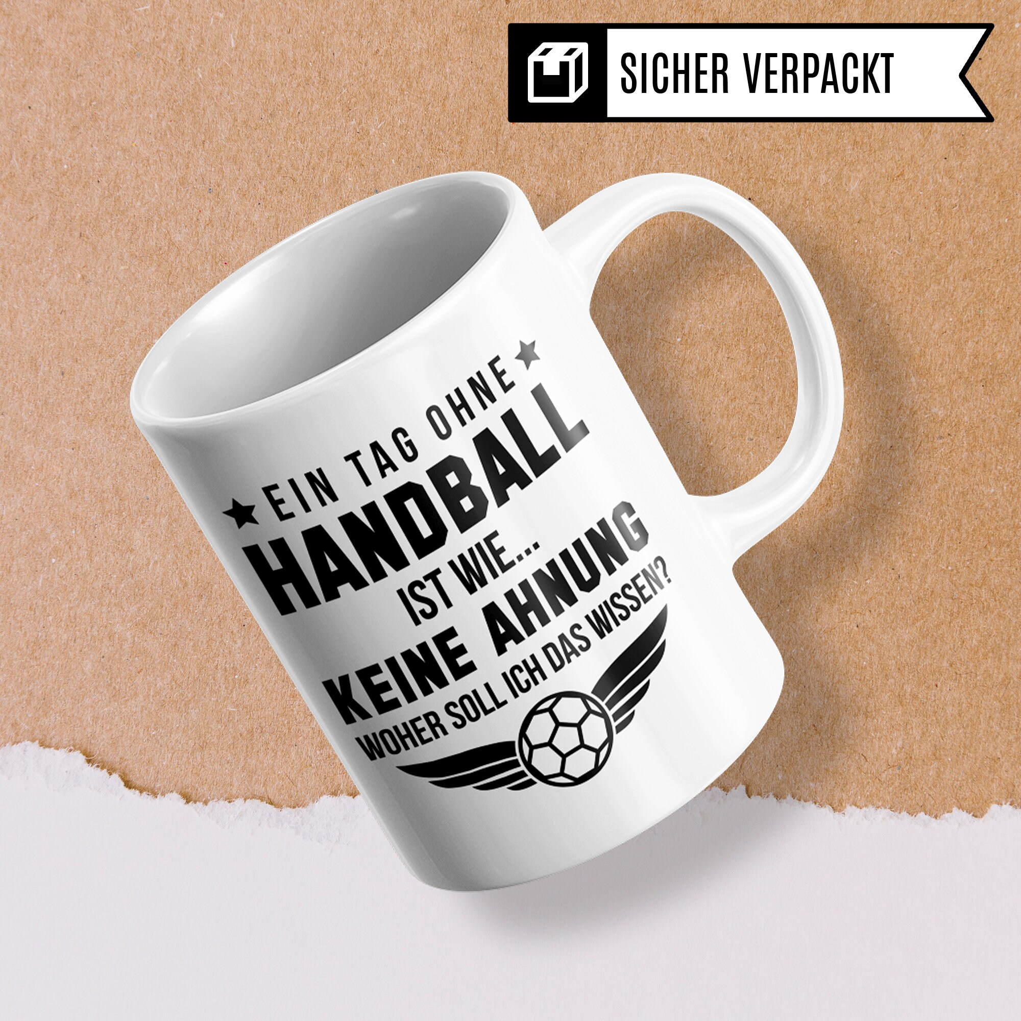 Pagma Druck Handball Tasse – Spruch „Echte Prinzessinnen Tragen Handball-Trikot“, 330 Ml, Spülmaschinenfest, In Deutschland Bedruckt