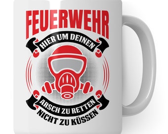 Tasse Feuerwehr Geschenk, Feuerwehrmann Kaffeetasse, Becher mit Freiwillige Feuerwehr Motiv, Geschenkidee für Feuerwehrler Kaffeebecher