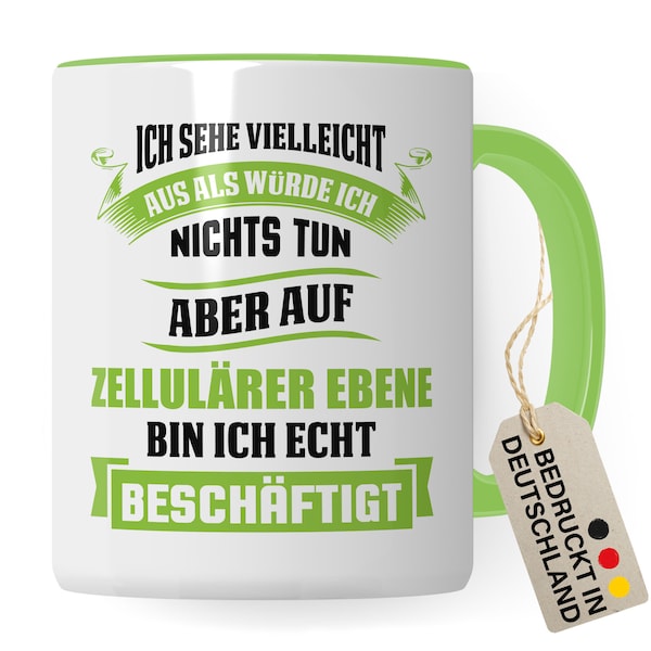 Biologie Tasse Geschenkidee Kaffeetasse Humor Witz Geschenk für Biologielehrer Kaffeebecher Biologe Becher