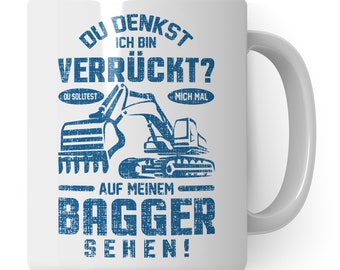 Cup excavator driver men, excavator gift, gift idea for construction machine operator mug, coffee cup construction machine excavator operator construction site