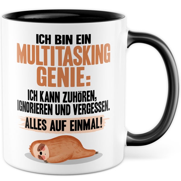 Tasse Multitasking Geschenk Ich bin ein Multitasking-Genie Kaffeetasse mit Spruch lustig Kaffeebecher Witztasse Freund Kollege Ehemann Vater