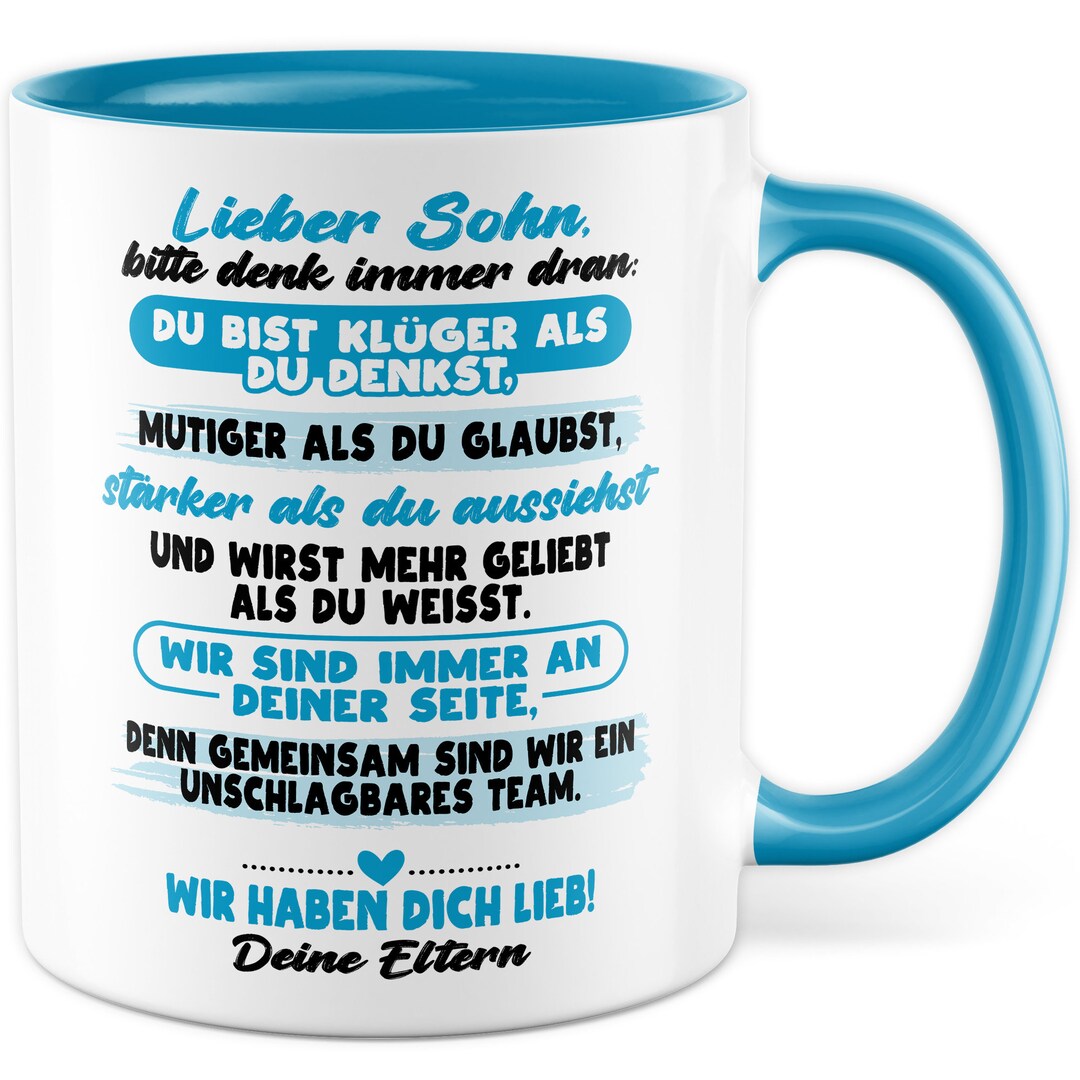 Sohn Auszug Tasse Einweihungsgeschenk Kaffeetasse Eltern ausziehen